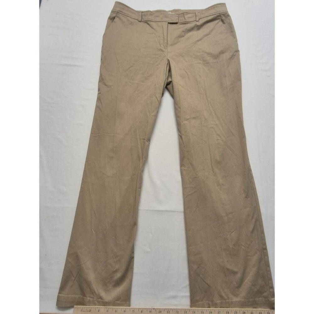New York & Company women's khaki flat front chino pants‎ sz. 18 tall Cotton